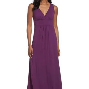 LOVEAPPELLA v-neck jersey maxi dress